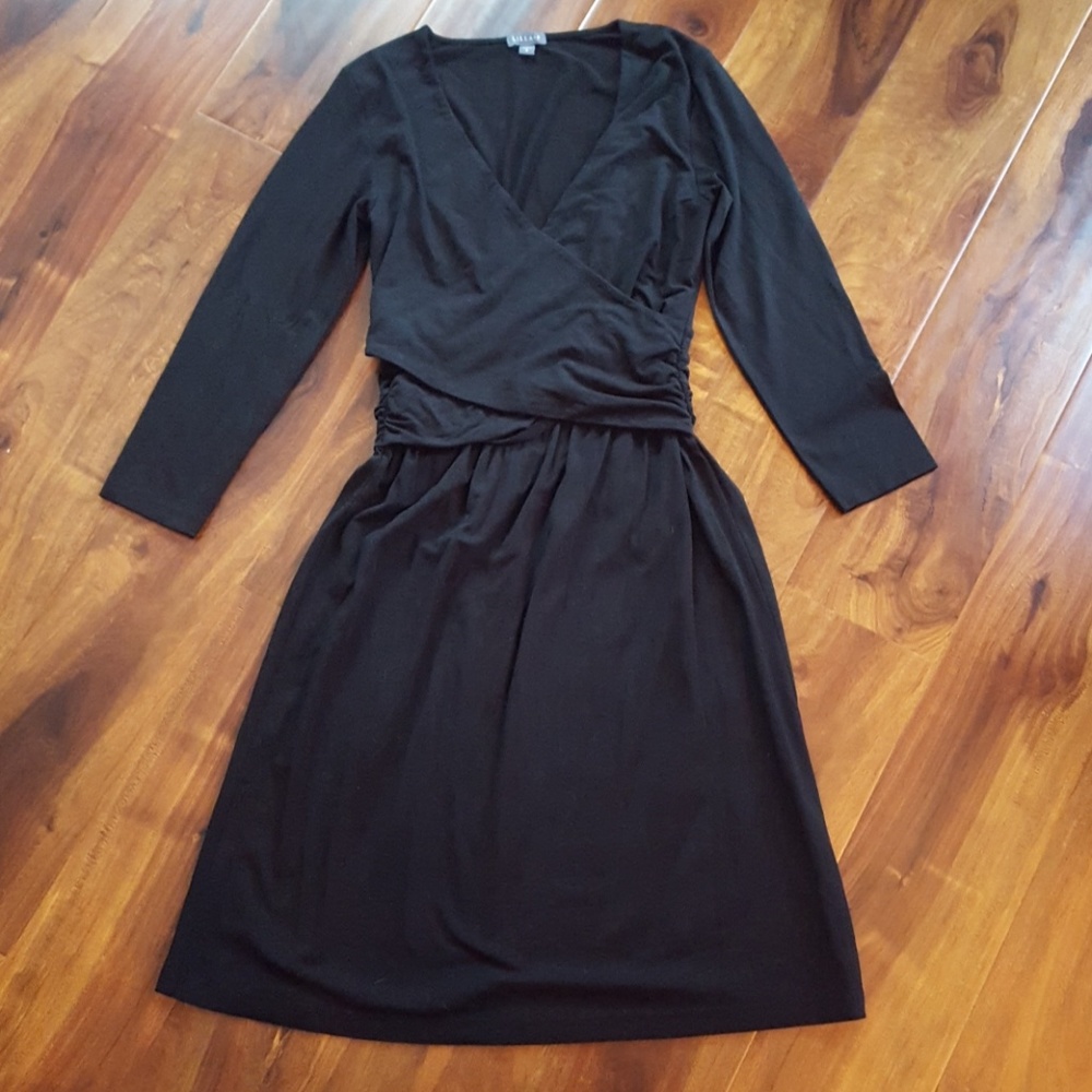 Black faux wrap dress-never worn